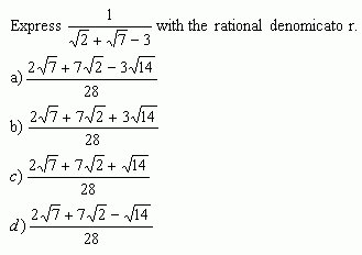 Rationalize the Denominator  IV  High School Mathematics  kwizNET Math/Science/English 