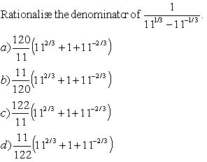 Rationalize the Denominator - III - High School Mathematics - kwizNET