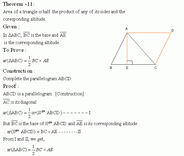 Theorem - XI - High School Mathematics - kwizNET Math/Science/English